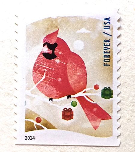100 Cardinal Forever Stamps Unused Postage Rare Christmas Cardinal Stamps // Winter Fun Forever Stamps for Mailing